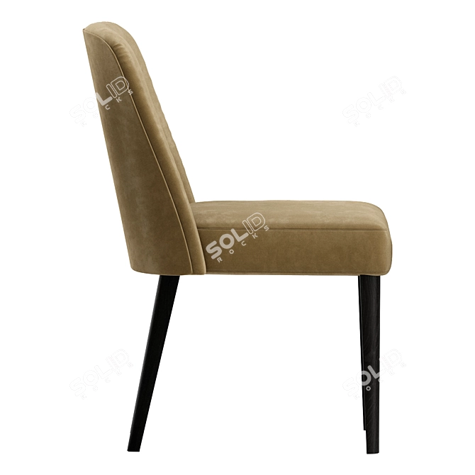 Elegant Velor Chair 3D model image 3