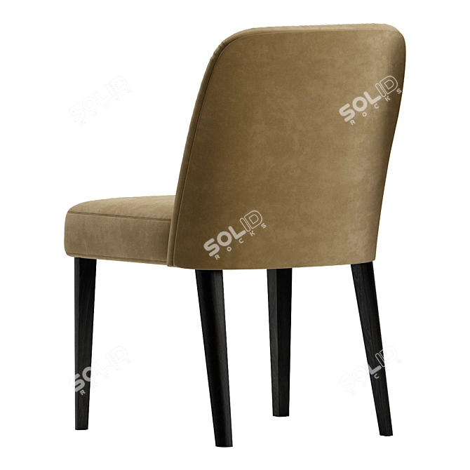 Elegant Velor Chair 3D model image 4