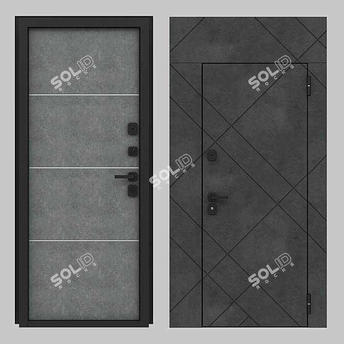 Italian Prima Fortezza Designer Door 3D model image 1