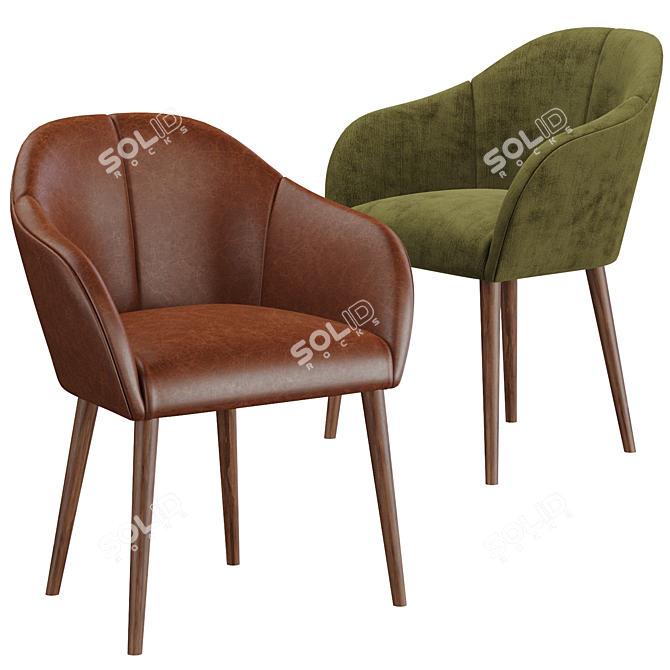 Lili Dining Chair: Elegant and Stylish 3D model image 1