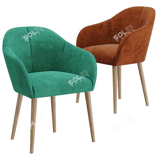 Lili Dining Chair: Elegant and Stylish 3D model image 3