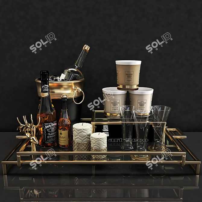 Elegant Decorative Set for Stylish Interiors 3D model image 3