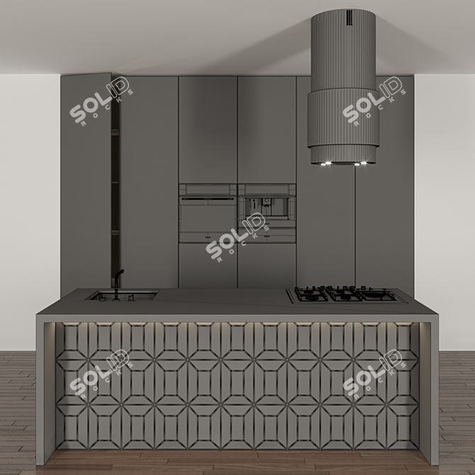 Modern Kitchen Set 3-Piece: 2016 Version 3D model image 3
