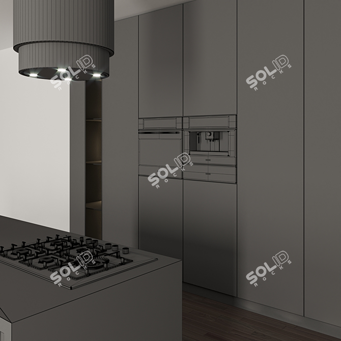 Modern Kitchen Set 3-Piece: 2016 Version 3D model image 4