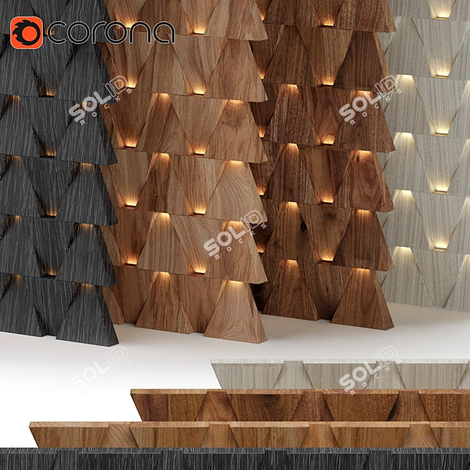 Elegant Wood Paneling: 4 High-Resolution Textures - 2000mm x 2000mm 3D model image 1