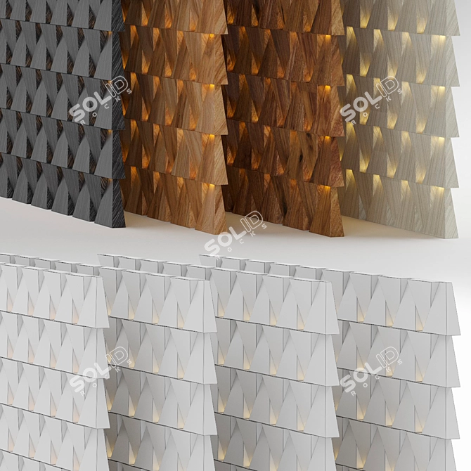 Elegant Wood Paneling: 4 High-Resolution Textures - 2000mm x 2000mm 3D model image 3