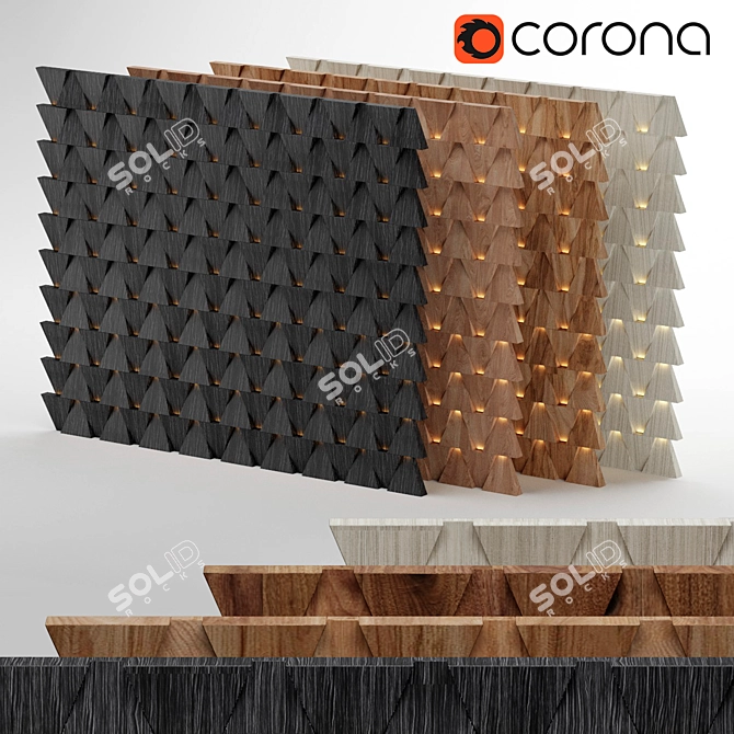 Elegant Wood Paneling: 4 High-Resolution Textures - 2000mm x 2000mm 3D model image 4