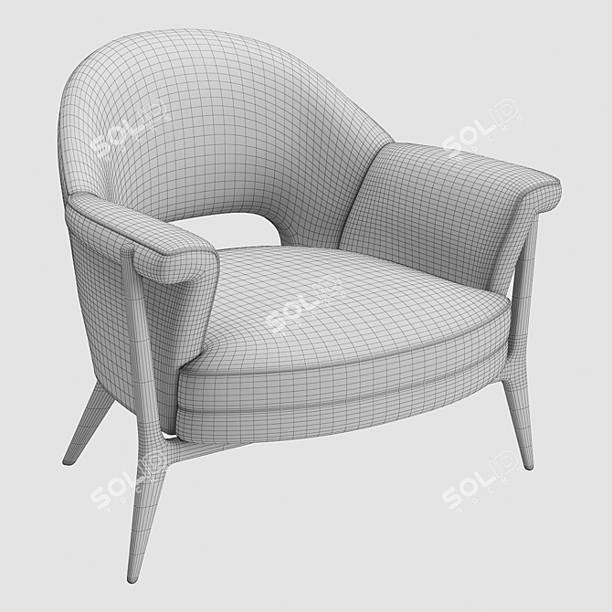 Modern Cloven Chair: Uniquely Designed and Textured 3D model image 4