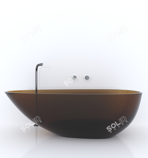 Elegant Glass Bathtub 3D model image 1