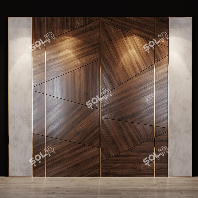 Title: Modern Wall Panel with Custom Design 3D model image 1