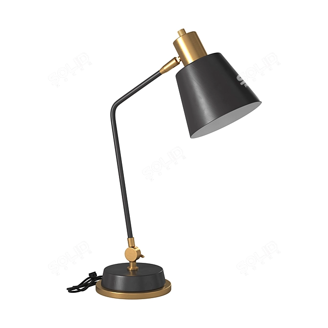 Sleek Steel Table Lamp 3D model image 1