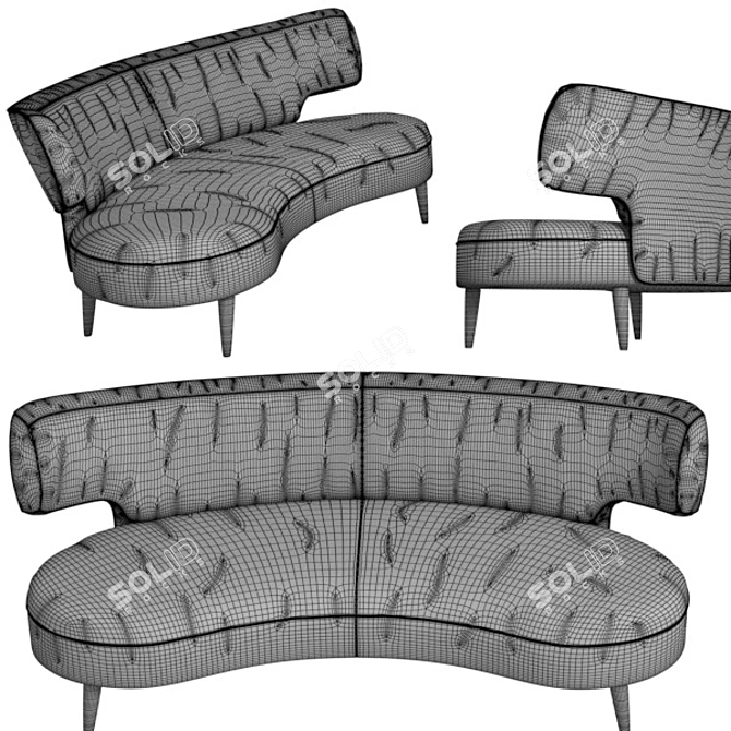 Elegant Drop 20 Sofa by Roberto Lazzeroni 3D model image 2