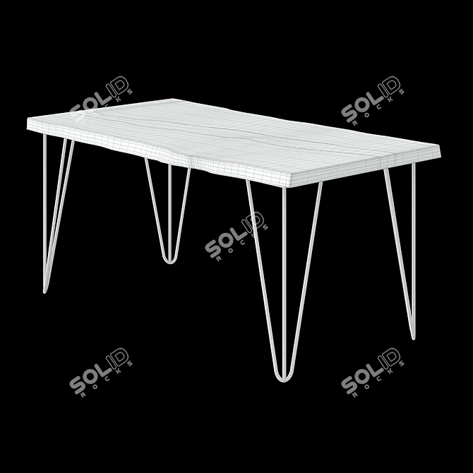 16 Reca White: River Epoxy Resin Wood Slab Table 3D model image 4