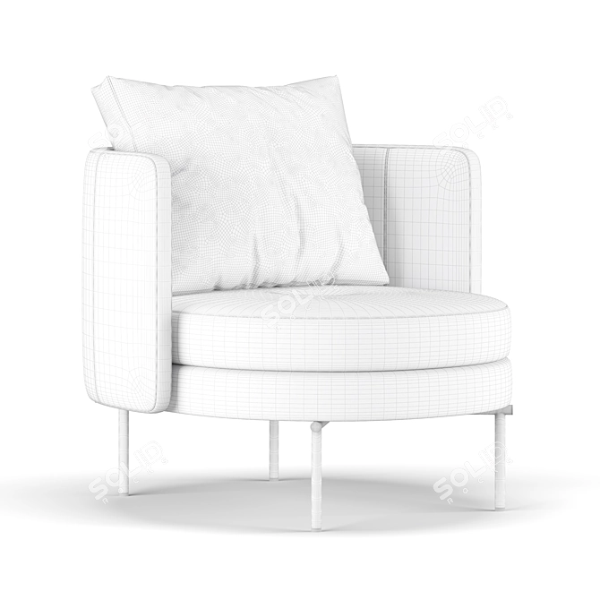 Elegant Torii Armchair: Modern Comfort 3D model image 4