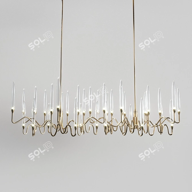 Luxury Melvin Art-Deco Chandelier 3D model image 1