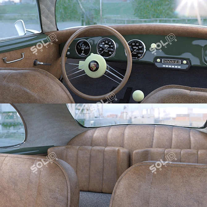 Retro Classic Porsche 356A 3D model image 4