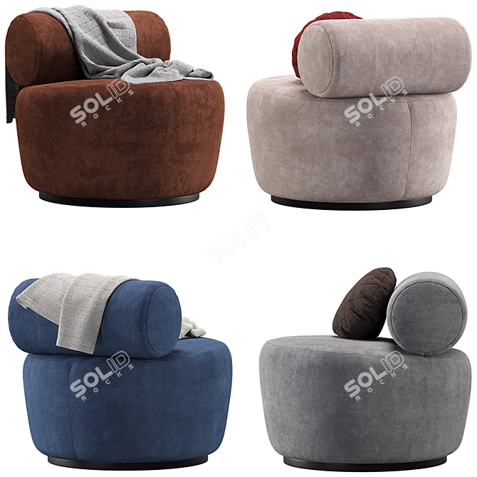 Modern Minimalist Sinclair Lounge Chair 3D model image 3