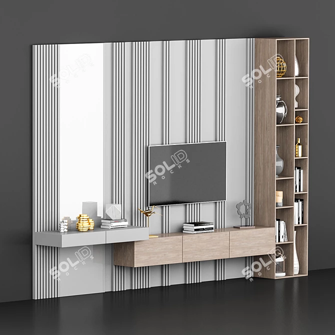 Modern TV Stand - 78 Inches 3D model image 2