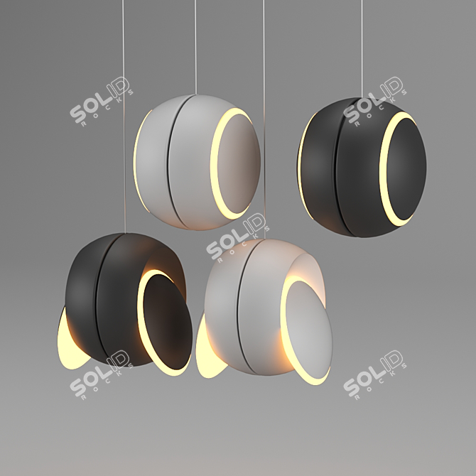 Eclipse Swing Lamp: Magnetic Illumination 3D model image 3