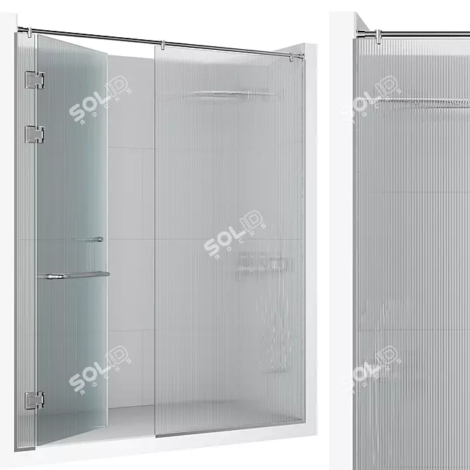 Sleek Frameless Shower Set 3D model image 3