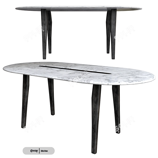 MAXIMUS Marble Table: Elegant and Modern 3D model image 1