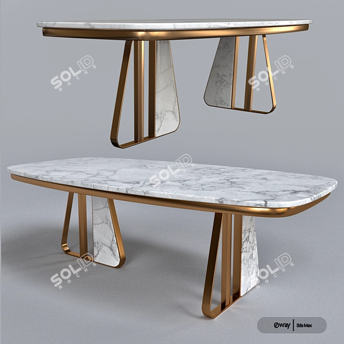 Modern Minimalist Kenai Desk 3D model image 2