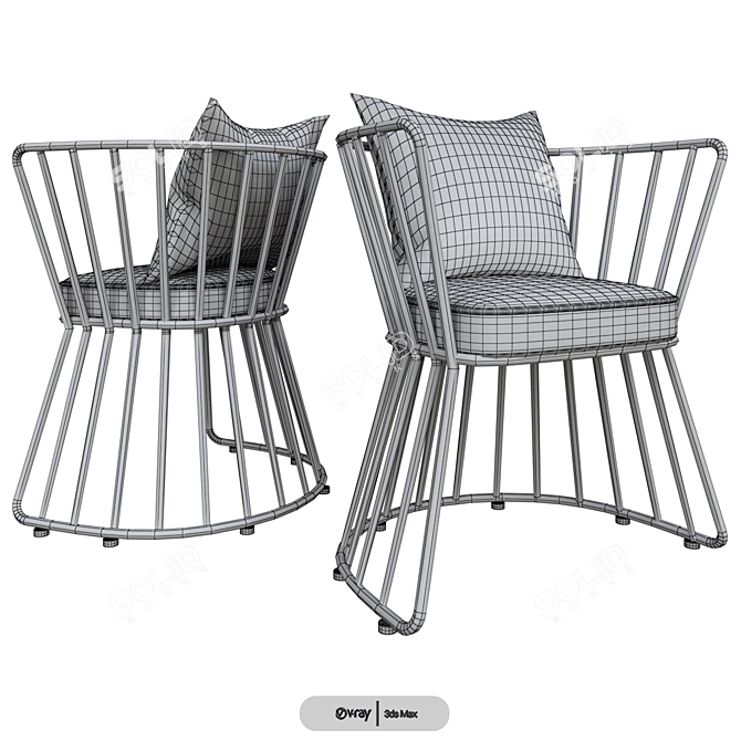 Yucca Chair: Stylish Outdoor Seating 3D model image 6