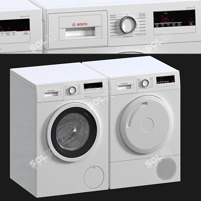 Bosch 3-in-1 Washing Machine & Dryer 3D model image 1