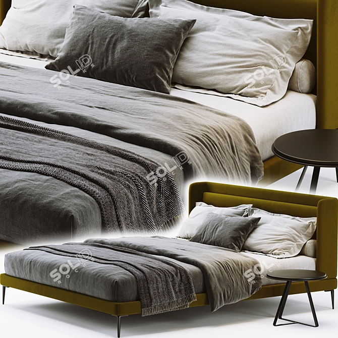 Modern Scandinavian Design: BoConcept Austin Bed 3D model image 3