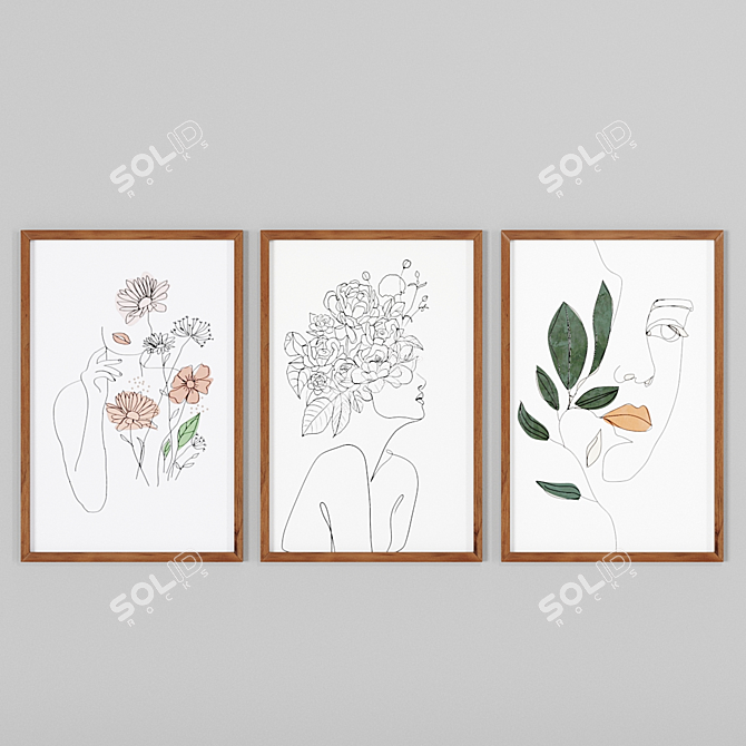 Art Frams: Trio of Art Line Masterpieces 3D model image 2