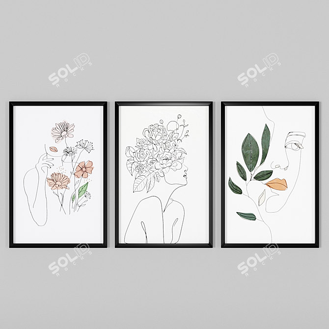 Art Frams: Trio of Art Line Masterpieces 3D model image 3