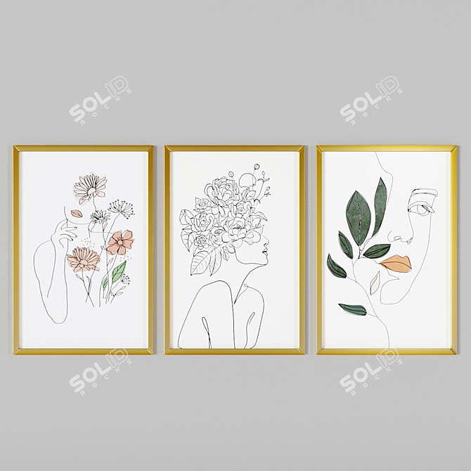 Art Frams: Trio of Art Line Masterpieces 3D model image 4