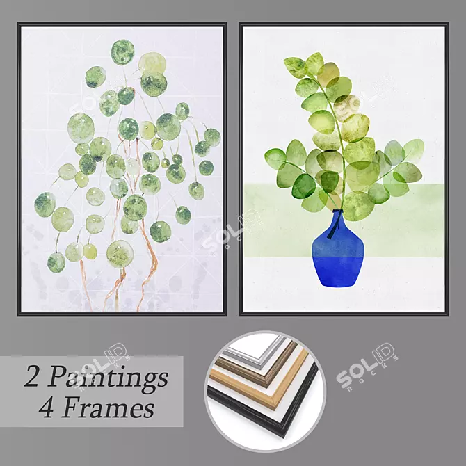 Versatile Set of Wall Paintings 3D model image 1