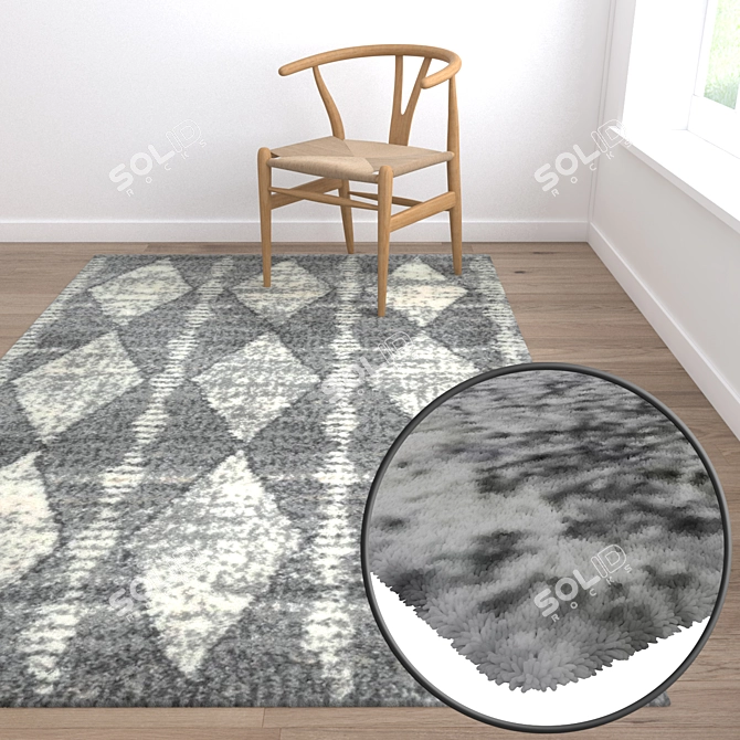 Luxury Carpet Set: High-Quality Textures - 3 Designs, Multiple Uses 3D model image 5