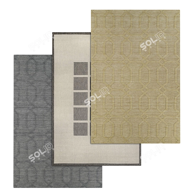 Versatile High-Quality Rug Set 3D model image 1