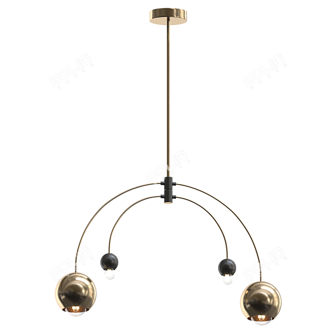 Elegant Willow Chandelier 3D model image 1