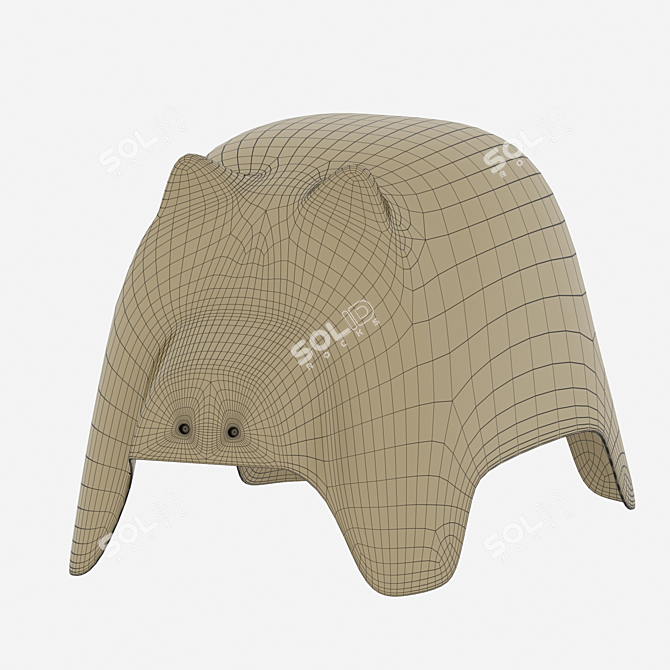 Playful and Practical Oink Stool 3D model image 3