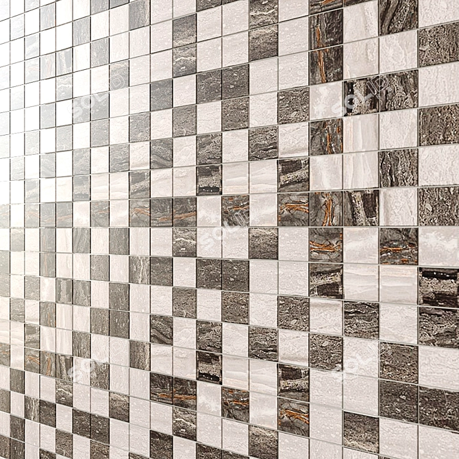 27mm Bergamo Mosaic Tiles 3D model image 2