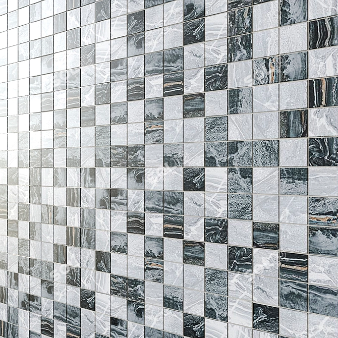 27mm Bergamo Mosaic Tiles 3D model image 3