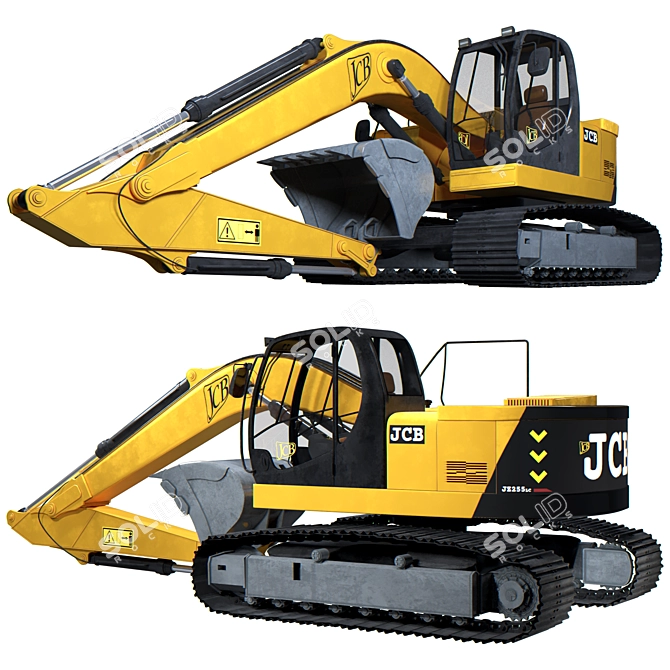 JCB Excavator 3D Model - Realistic Design 3D model image 1