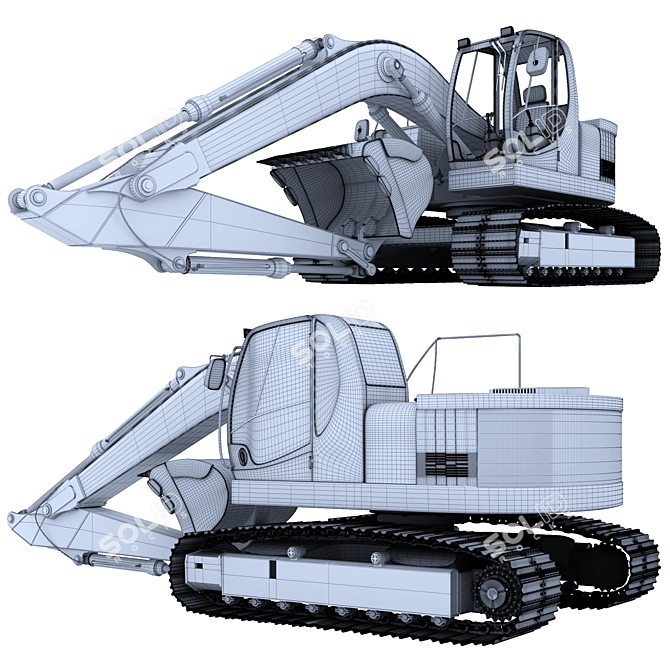 JCB Excavator 3D Model - Realistic Design 3D model image 5