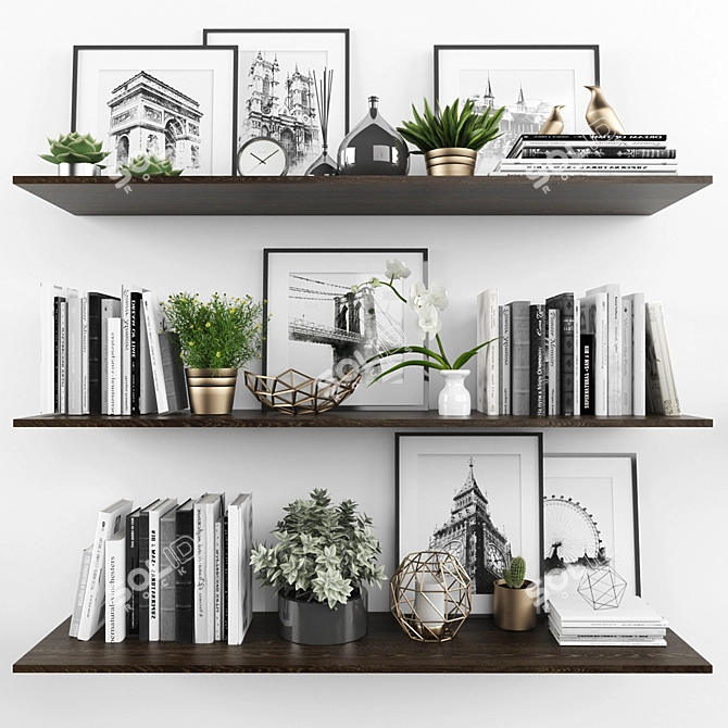 Elegant Decor Set - 62 Pieces 3D model image 1