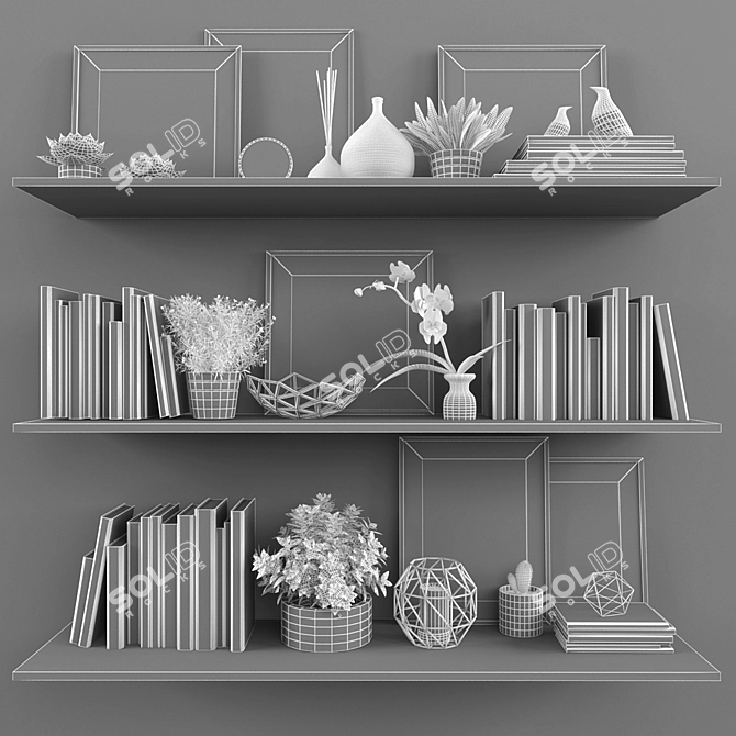 Elegant Decor Set - 62 Pieces 3D model image 3