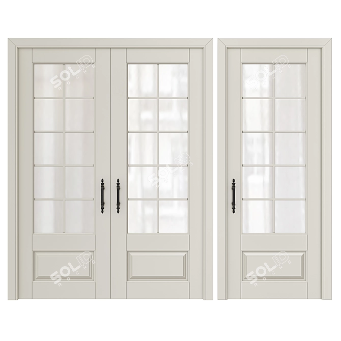 Elegant Classic Interior Doors 3D model image 1