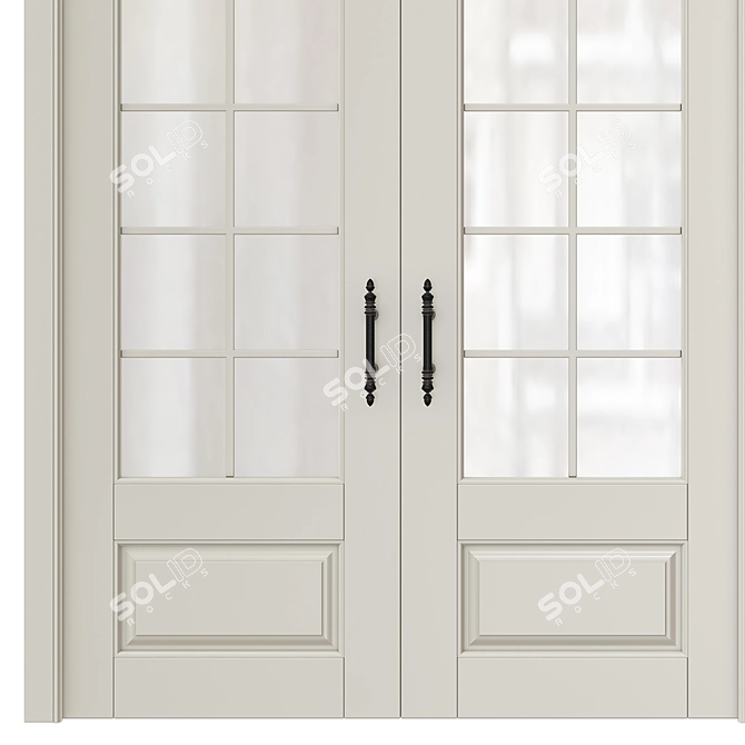 Elegant Classic Interior Doors 3D model image 2