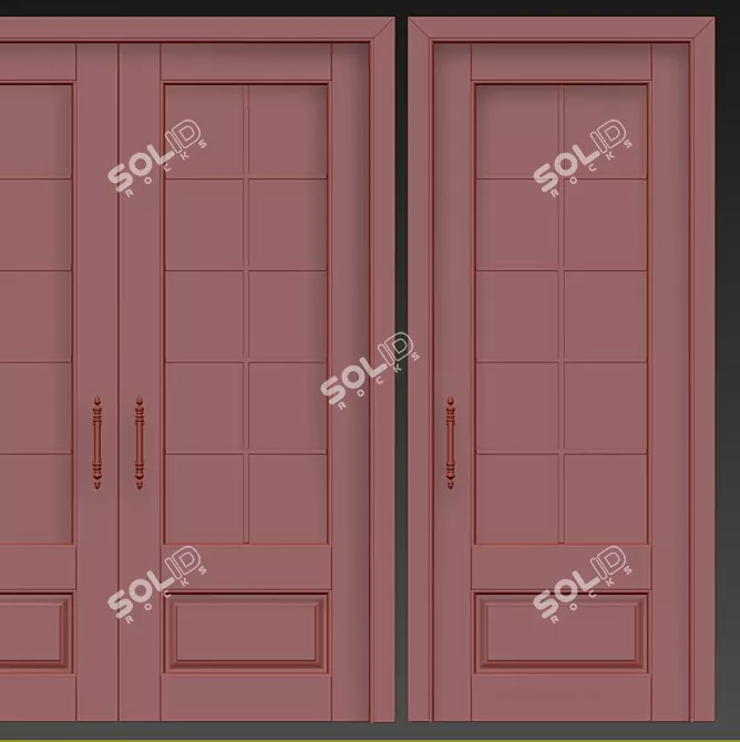 Elegant Classic Interior Doors 3D model image 3