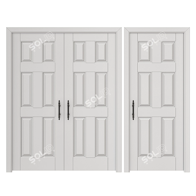 Elegant Classic Interior Doors 3D model image 1