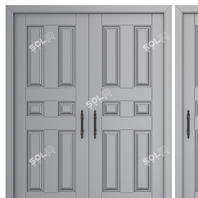 Elegant Classic Interior Doors 3D model image 2