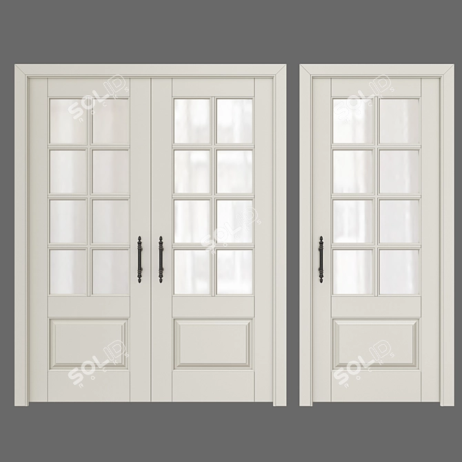 Elegant Classic Interior Doors 3D model image 1