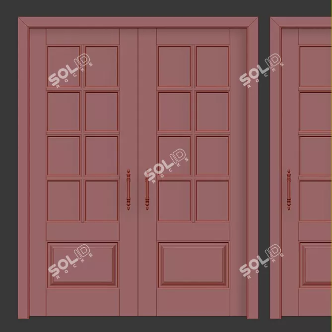 Elegant Classic Interior Doors 3D model image 3